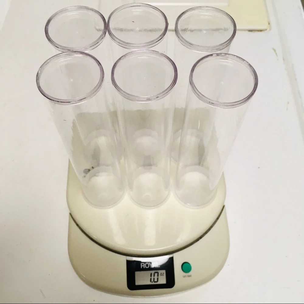 NEW lot of (100) 6-inch Clear Plastic Storage Tubes with Caps (1.25" Diameter) - Picture 9 of 9